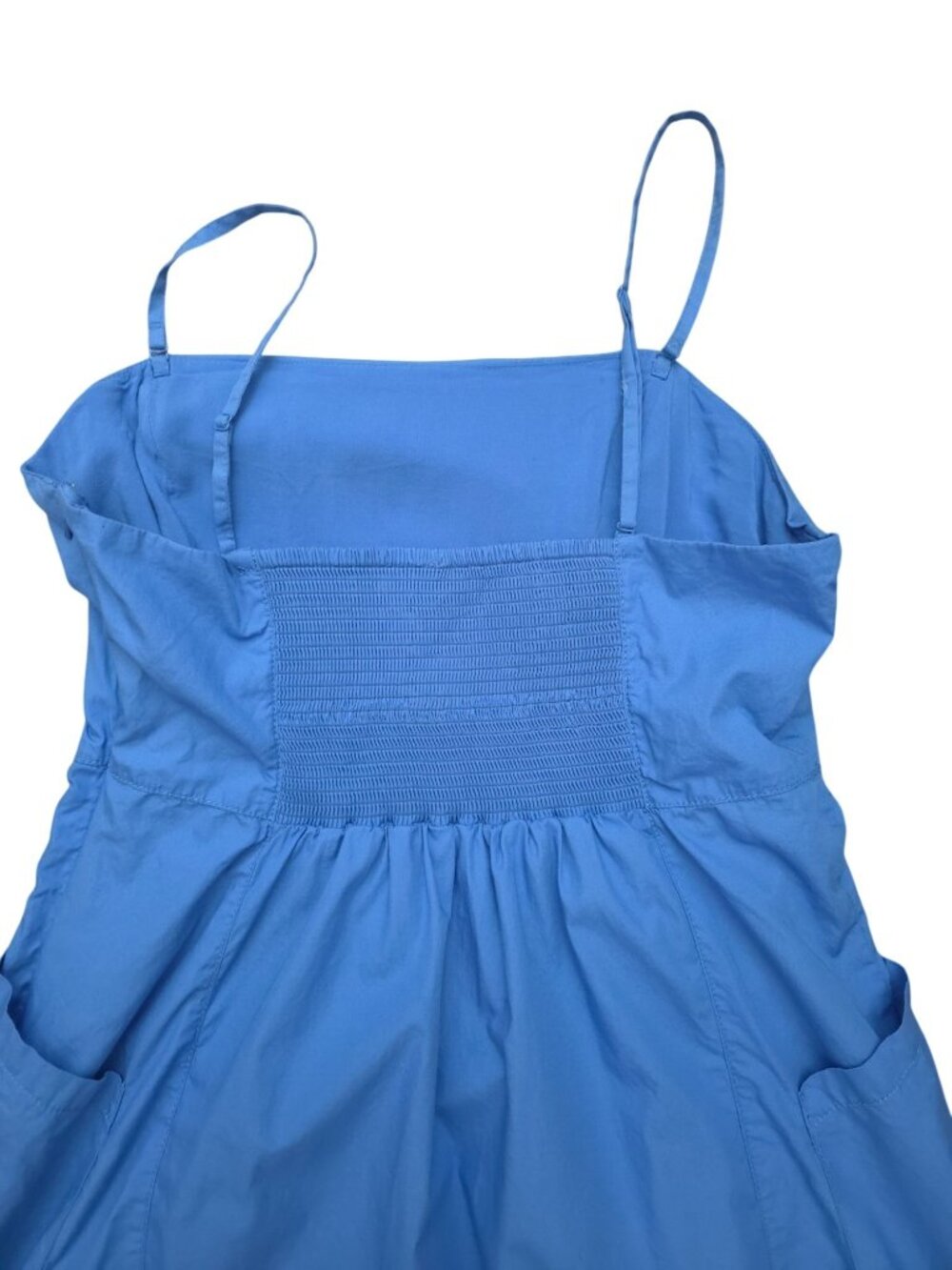 Free People SUNSHINE OF LOVE Blue Cotton Midi Dress w/ Pockets Women's Size 10 - Picture 9 of 13